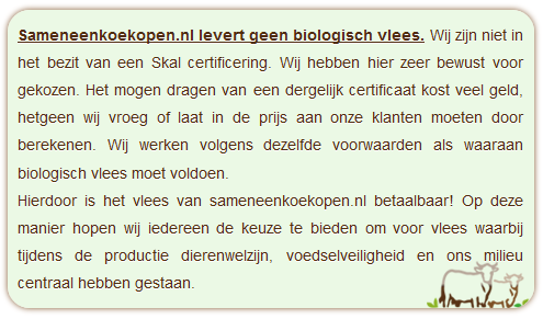 Sameneenkoekopen en biologisch rundvlees eten